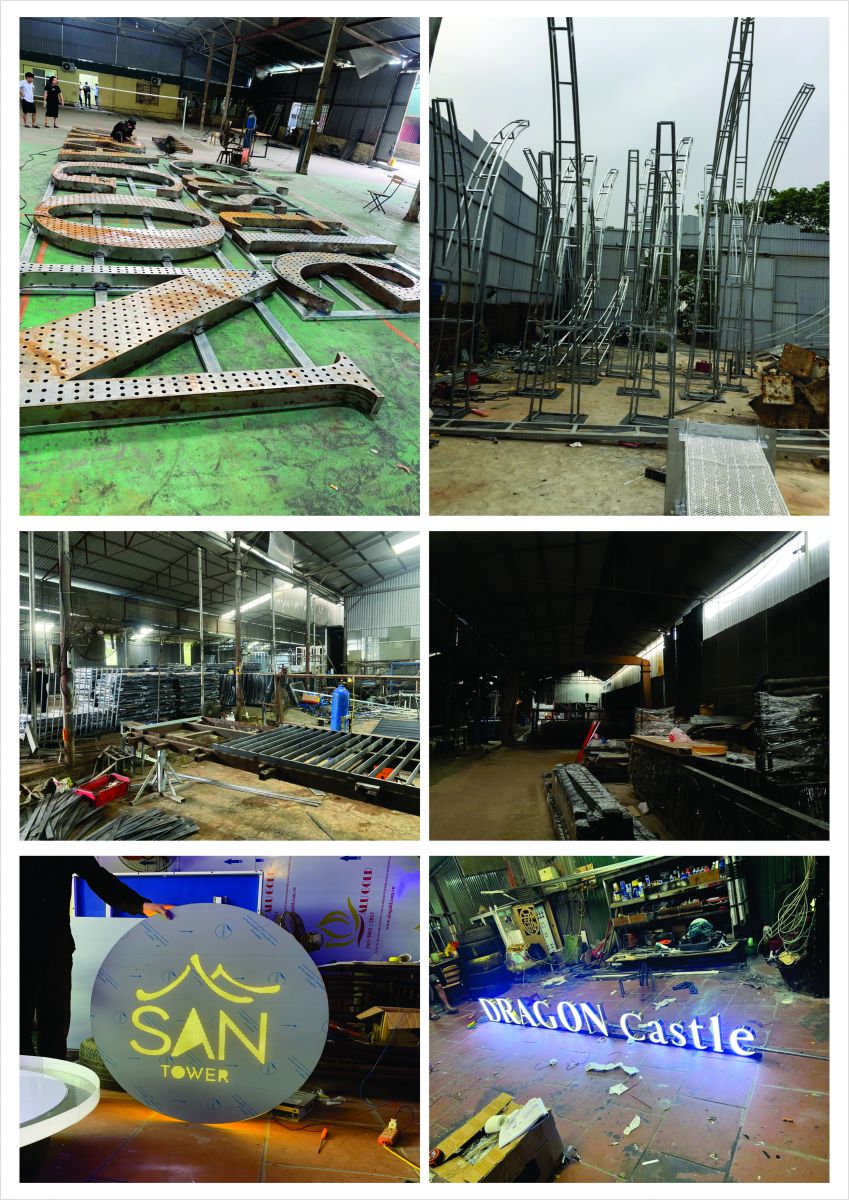 sản xuất thi công bộ chữ tòa nhà